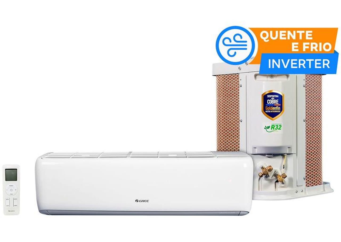 Ar-condicionado Split 9.000 BTUs Gree Inverter Quente e Frio GWH09ATB-D6DNA1A