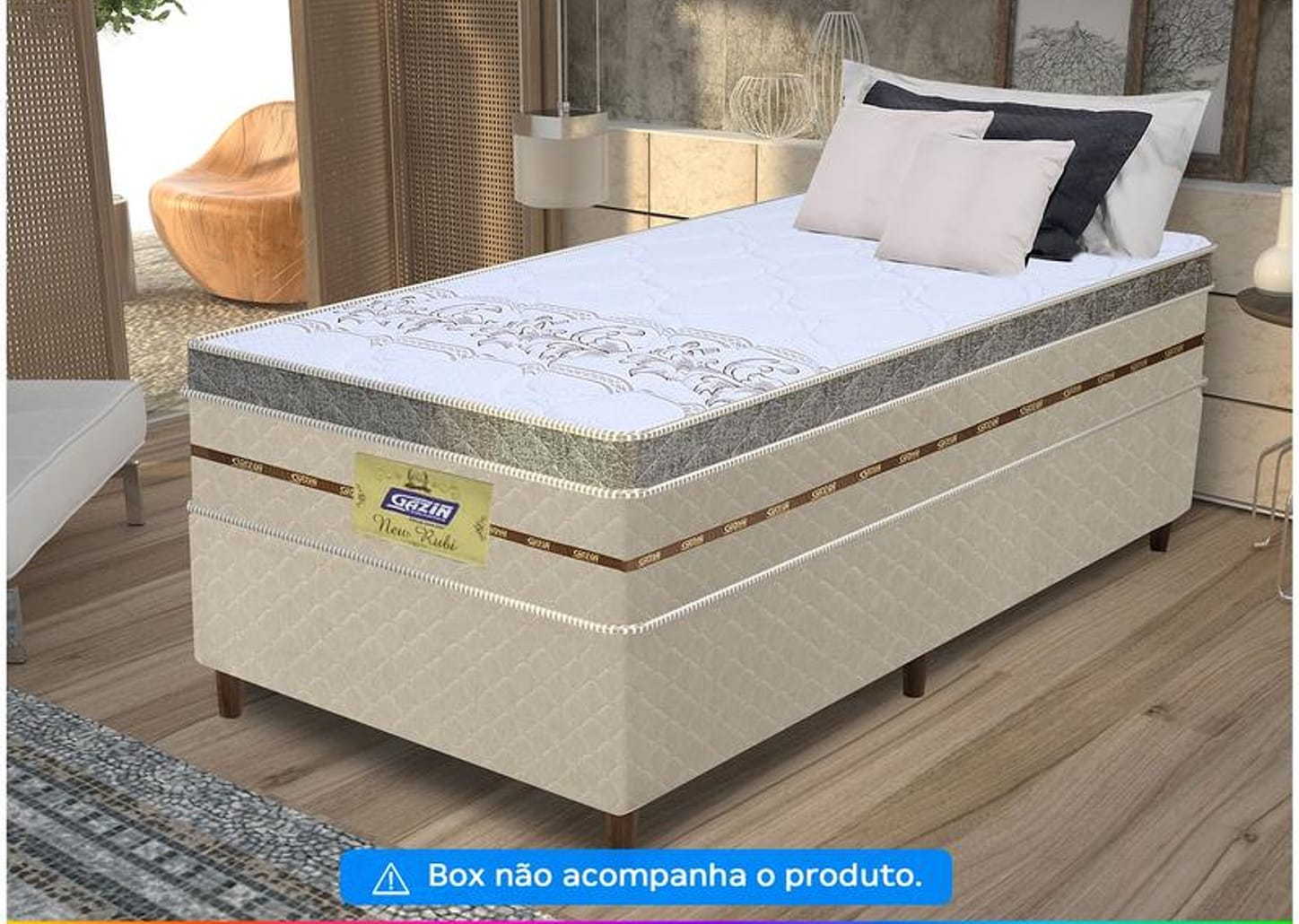 Colchão Solteiro Gazin de Mola Ensacada 30x88x188cm New Rubi