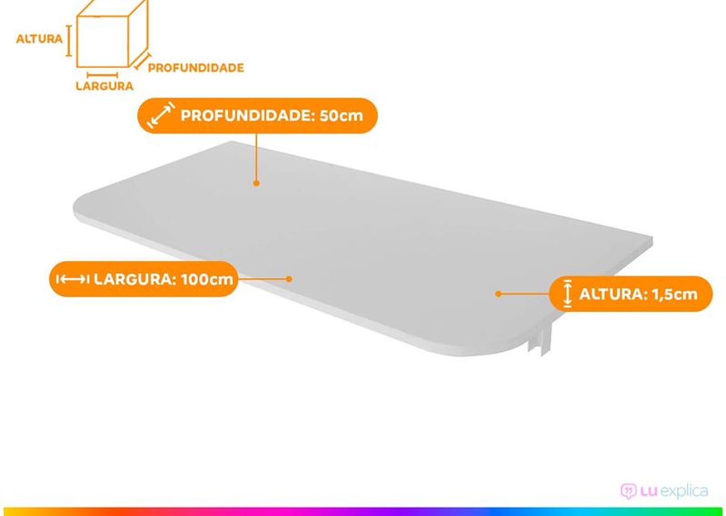 Mesa Dobrável de Parede Multivisão Decore MDS10050BR