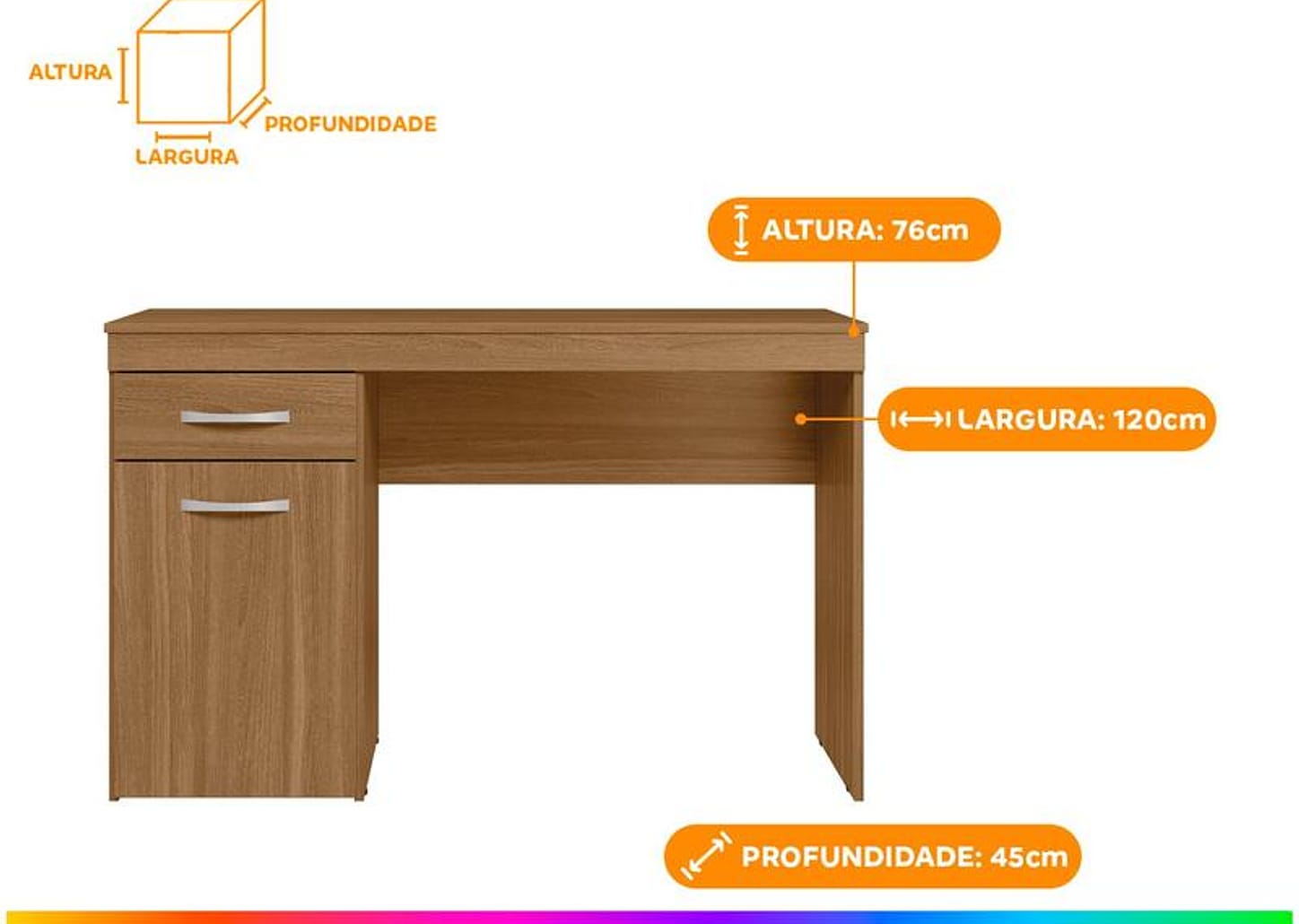 Escrivaninha 1 Gaveta 1 Porta Demóbile Vitória