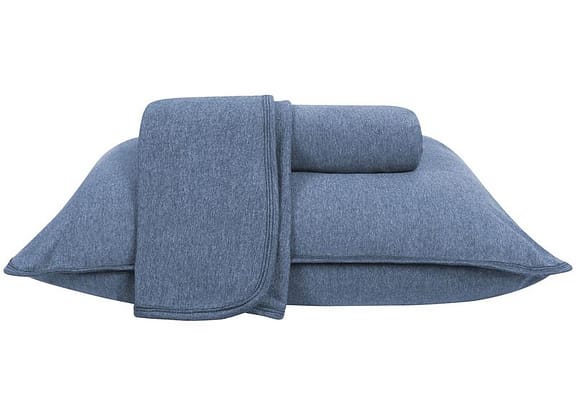 Jogo de Cama Casal Atlântica Mescla Urban Azul Suave 3 Peças