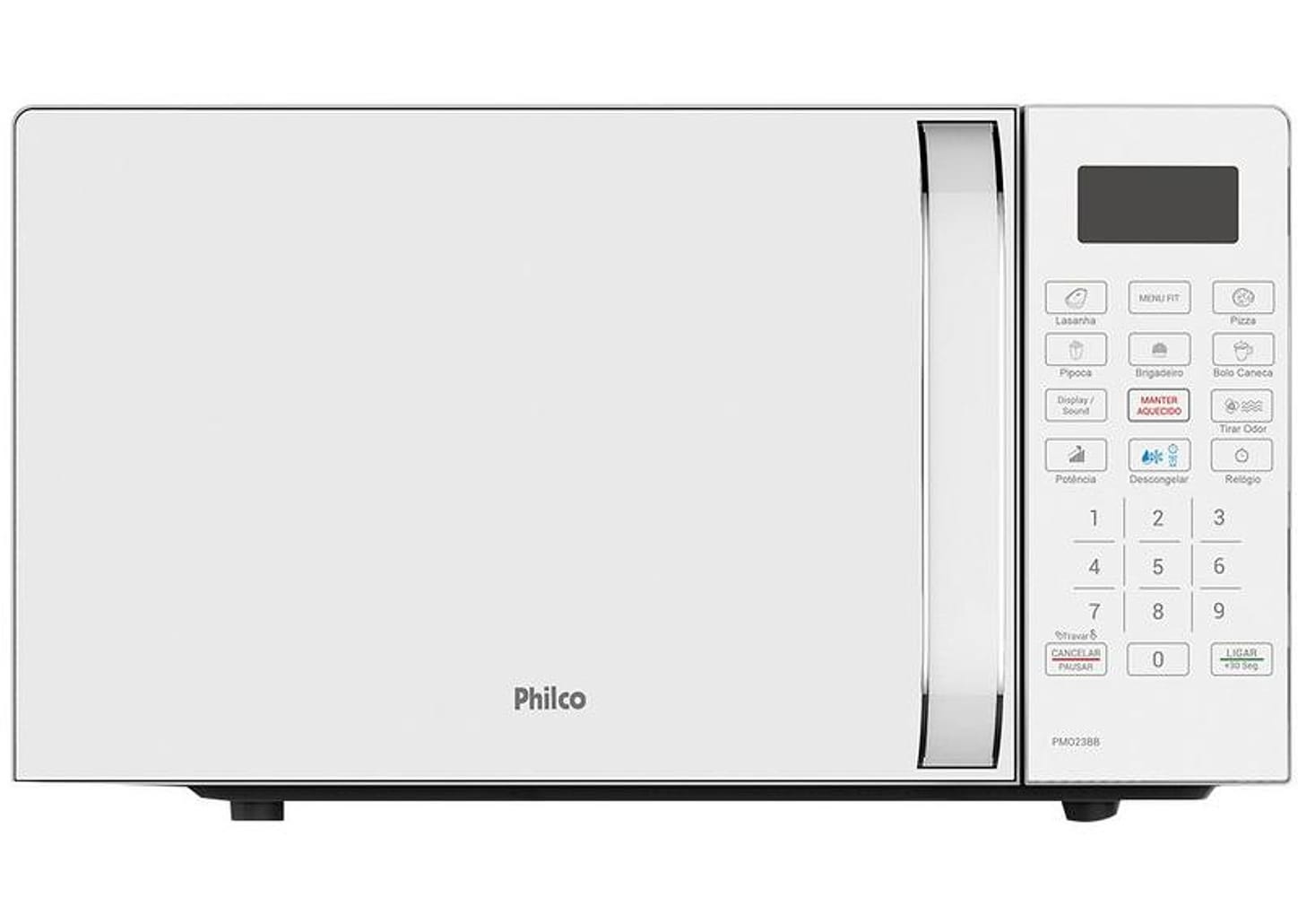 Micro-ondas Philco 20L Multifunções Limpa Fácil PMO23BB Branco