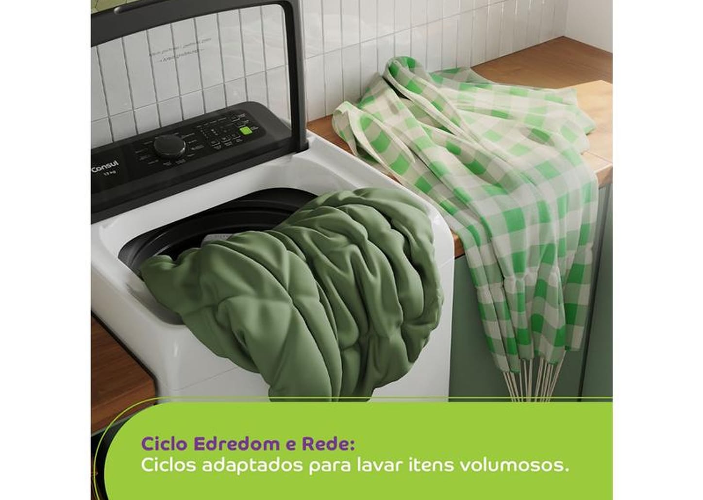 Lavadora de Roupas Consul 13kg Cesto Inox 12 Programas de Lavagem Branca CWN13AB