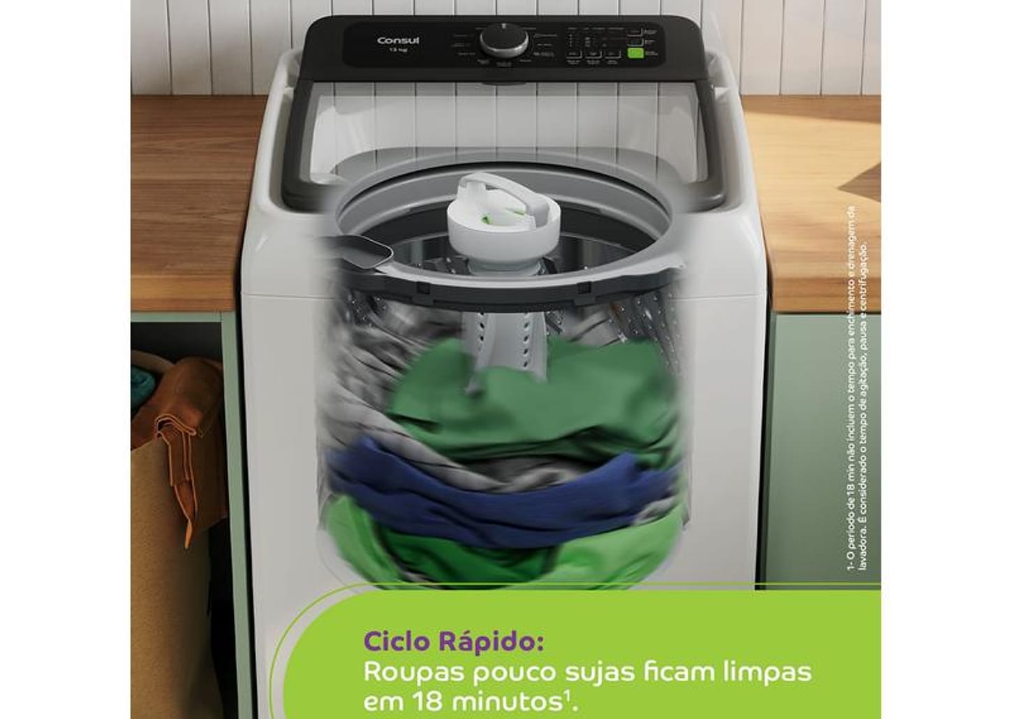 Lavadora de Roupas Consul 13kg Cesto Inox 12 Programas de Lavagem Branca CWN13AB