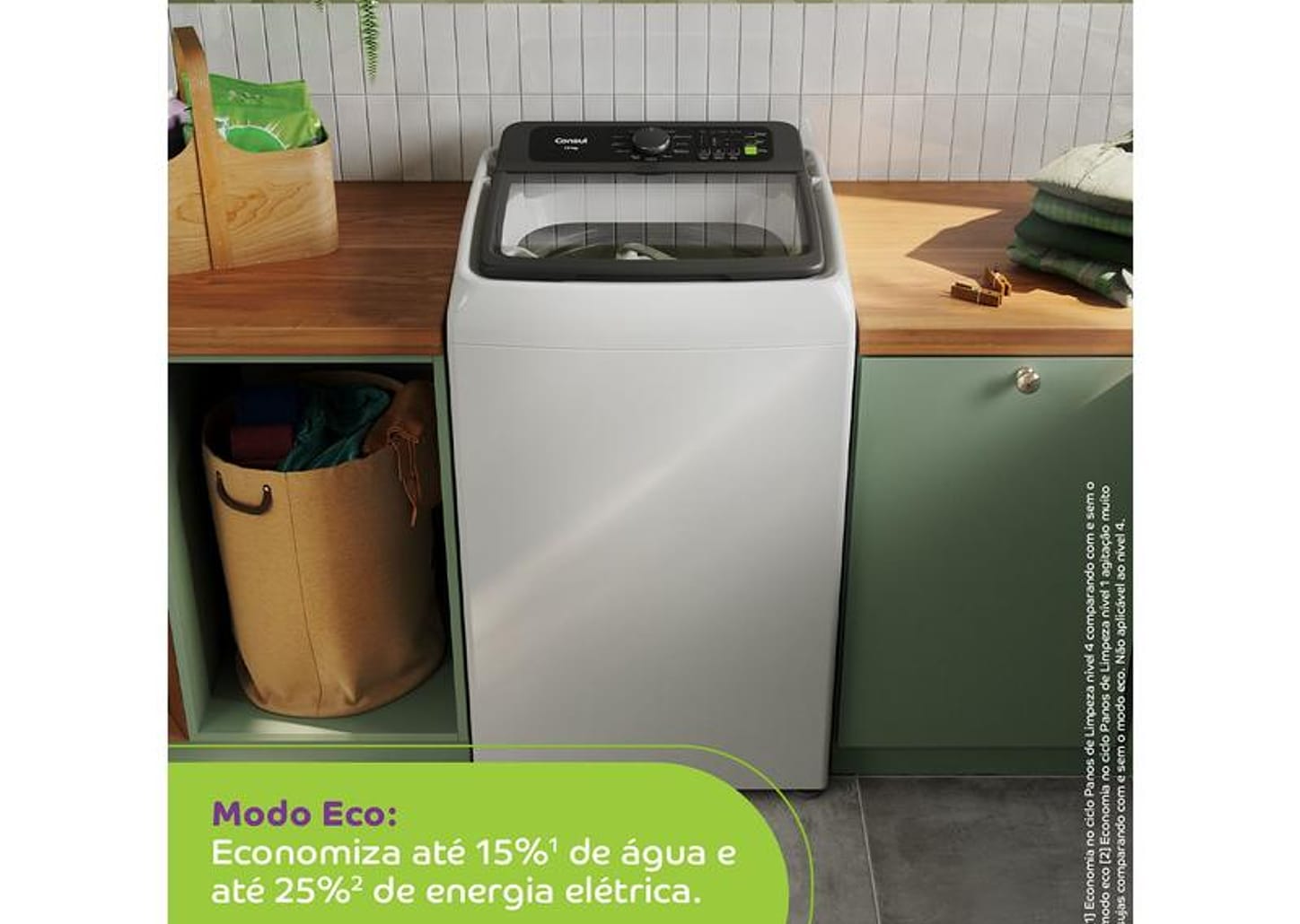 Lavadora de Roupas Consul 13kg Cesto Inox 12 Programas de Lavagem Branca CWN13AB