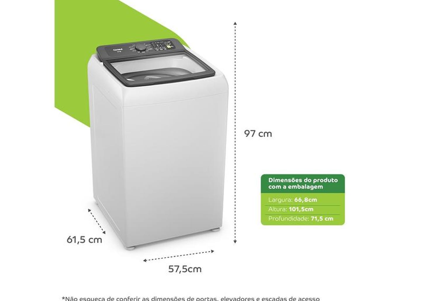 Lavadora de Roupas Consul 13kg Cesto Inox 12 Programas de Lavagem Branca CWN13AB