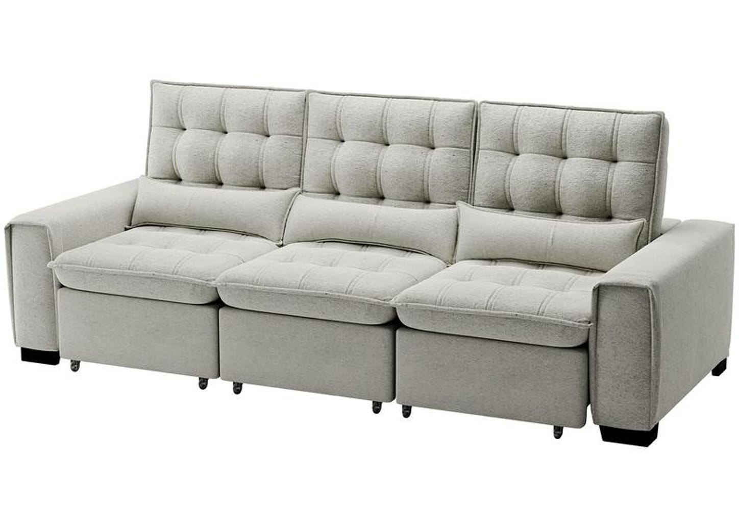 Sofá 4 Lugares Retrátil Reclinável de Veludo Prime Capadocia Sol Colchões e Estofados