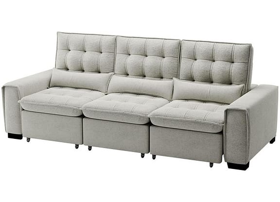 Sofá 4 Lugares Retrátil Reclinável de Veludo Prime Capadocia Sol Colchões e Estofados