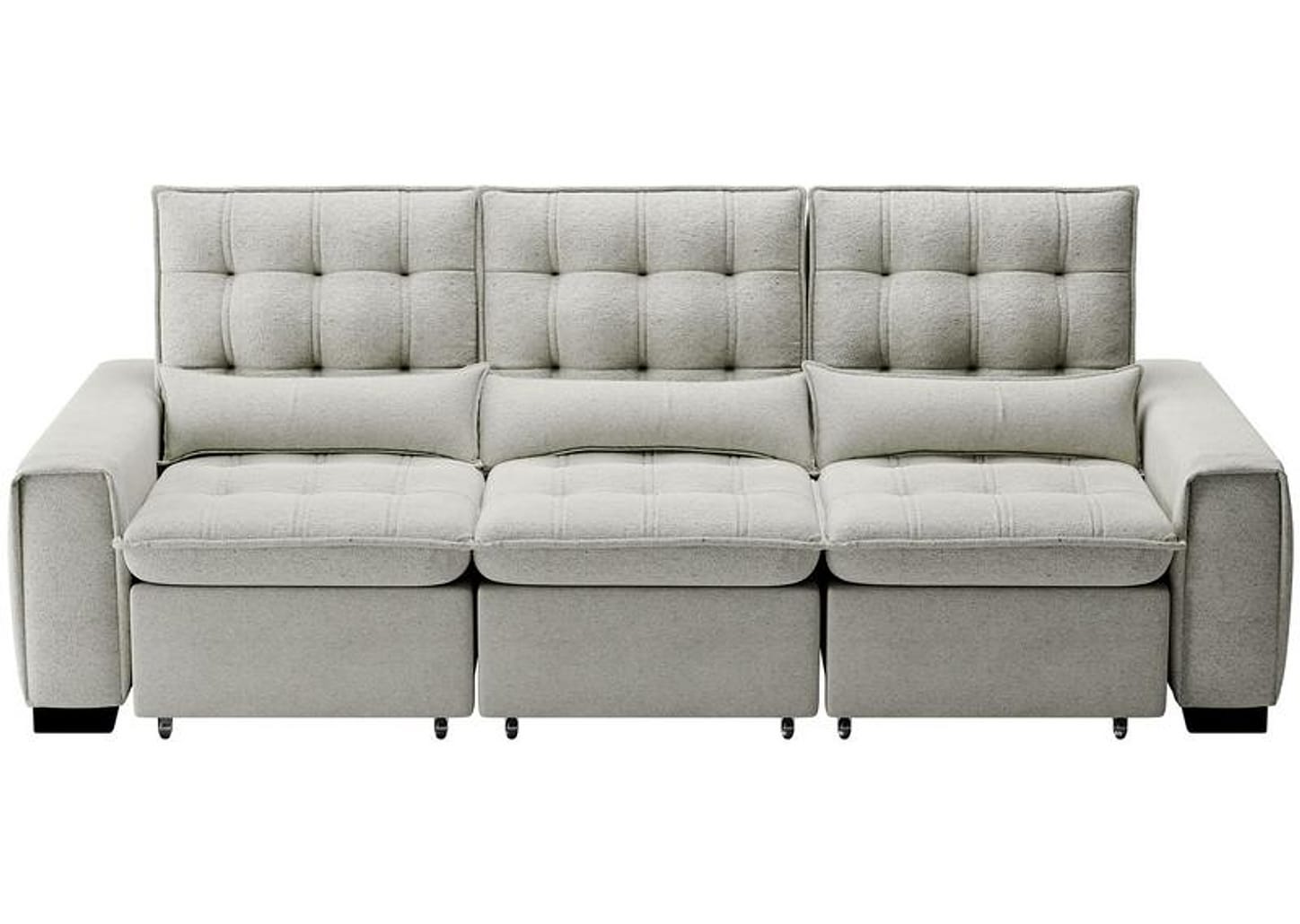 Sofá 4 Lugares Retrátil Reclinável de Veludo Prime Capadocia Sol Colchões e Estofados