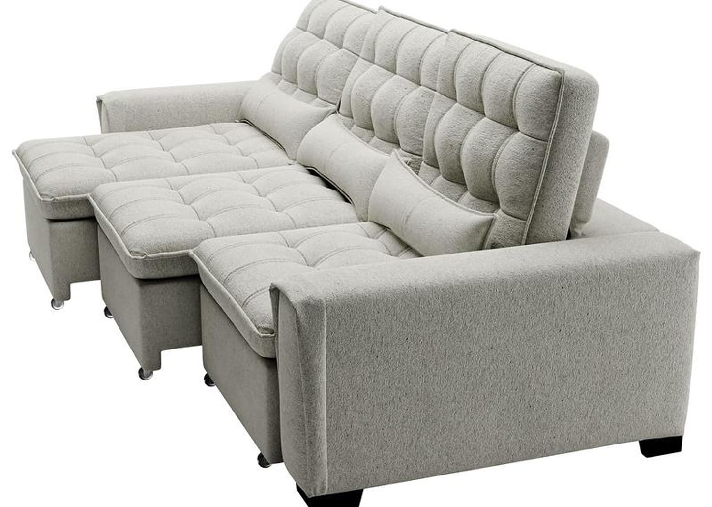 Sofá 4 Lugares Retrátil Reclinável de Veludo Prime Capadocia Sol Colchões e Estofados