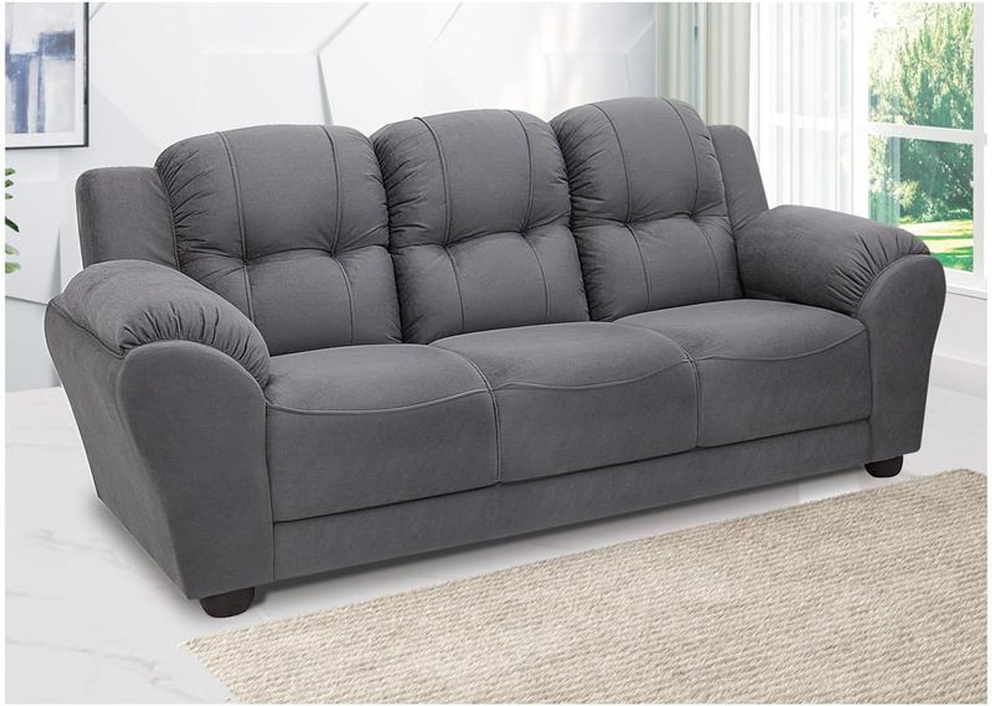 Sofá 3 Lugares Suede Adágio Linoforte