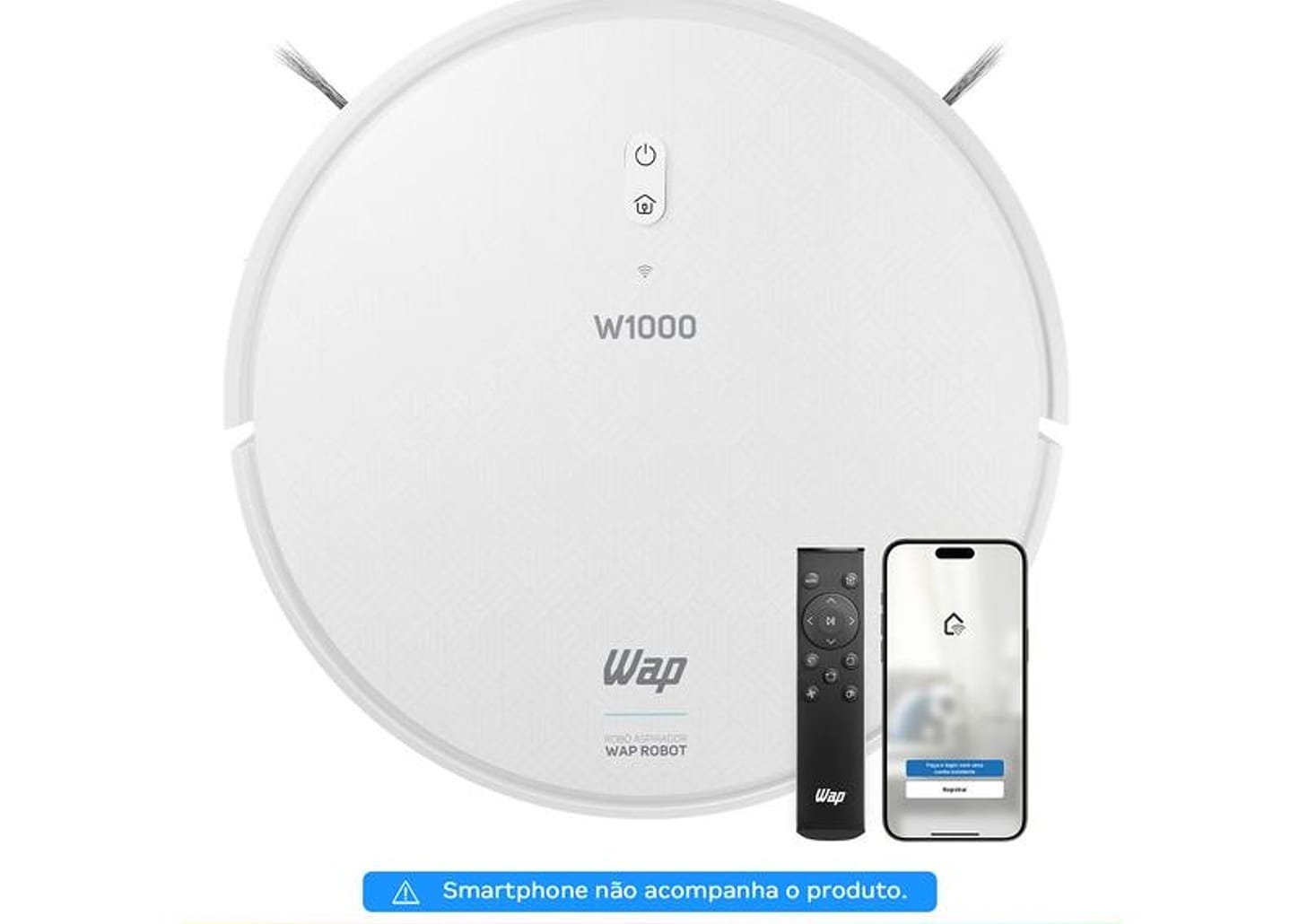 Robô Aspirador Inteligente Wap Robot W1000 36W Wi-Fi compatível com Alexa