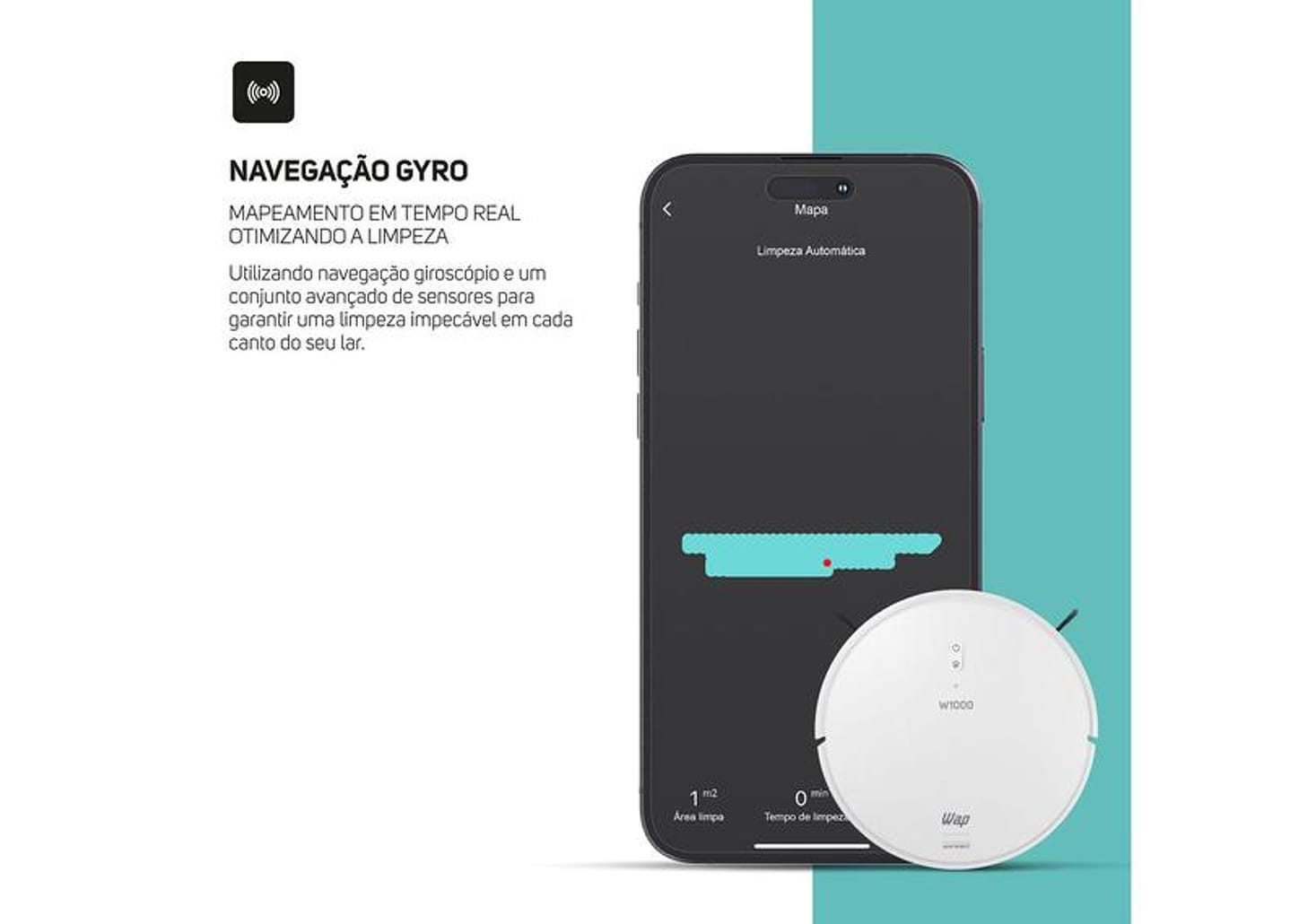 Robô Aspirador Inteligente Wap Robot W1000 36W Wi-Fi compatível com Alexa