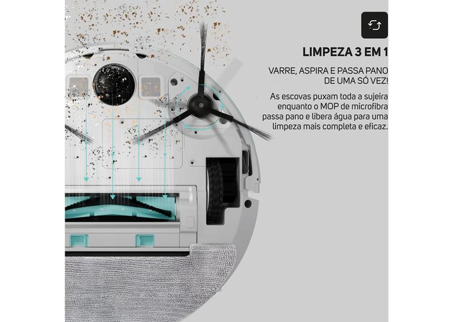 Robô Aspirador Inteligente Wap Robot W1000 36W Wi-Fi compatível com Alexa