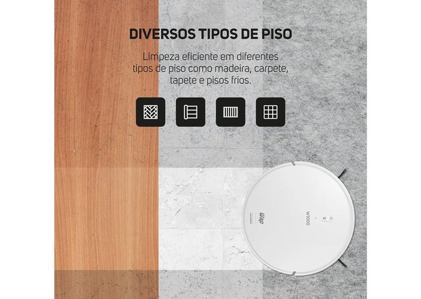 Robô Aspirador Inteligente Wap Robot W1000 36W Wi-Fi compatível com Alexa