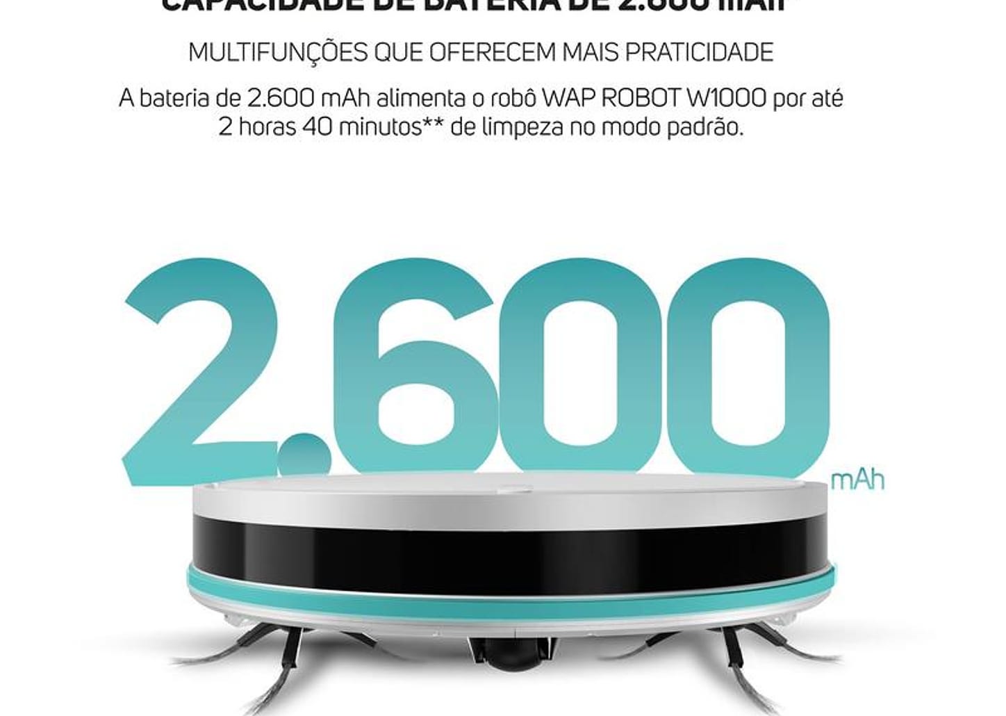 Robô Aspirador Inteligente Wap Robot W1000 36W Wi-Fi compatível com Alexa