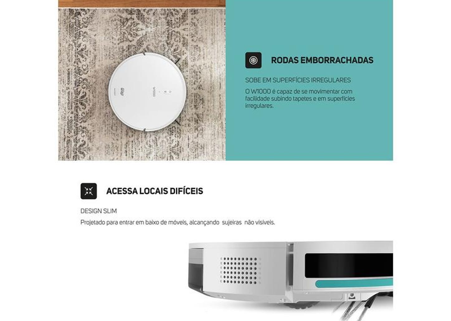 Robô Aspirador Inteligente Wap Robot W1000 36W Wi-Fi compatível com Alexa