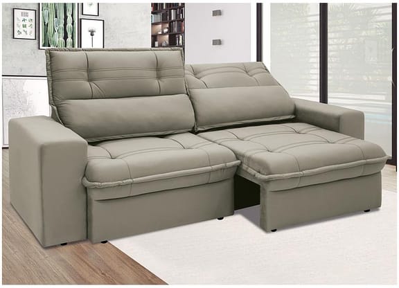 Sofá 4 Lugares Retrátil Reclinável Suede Palatino Linoforte