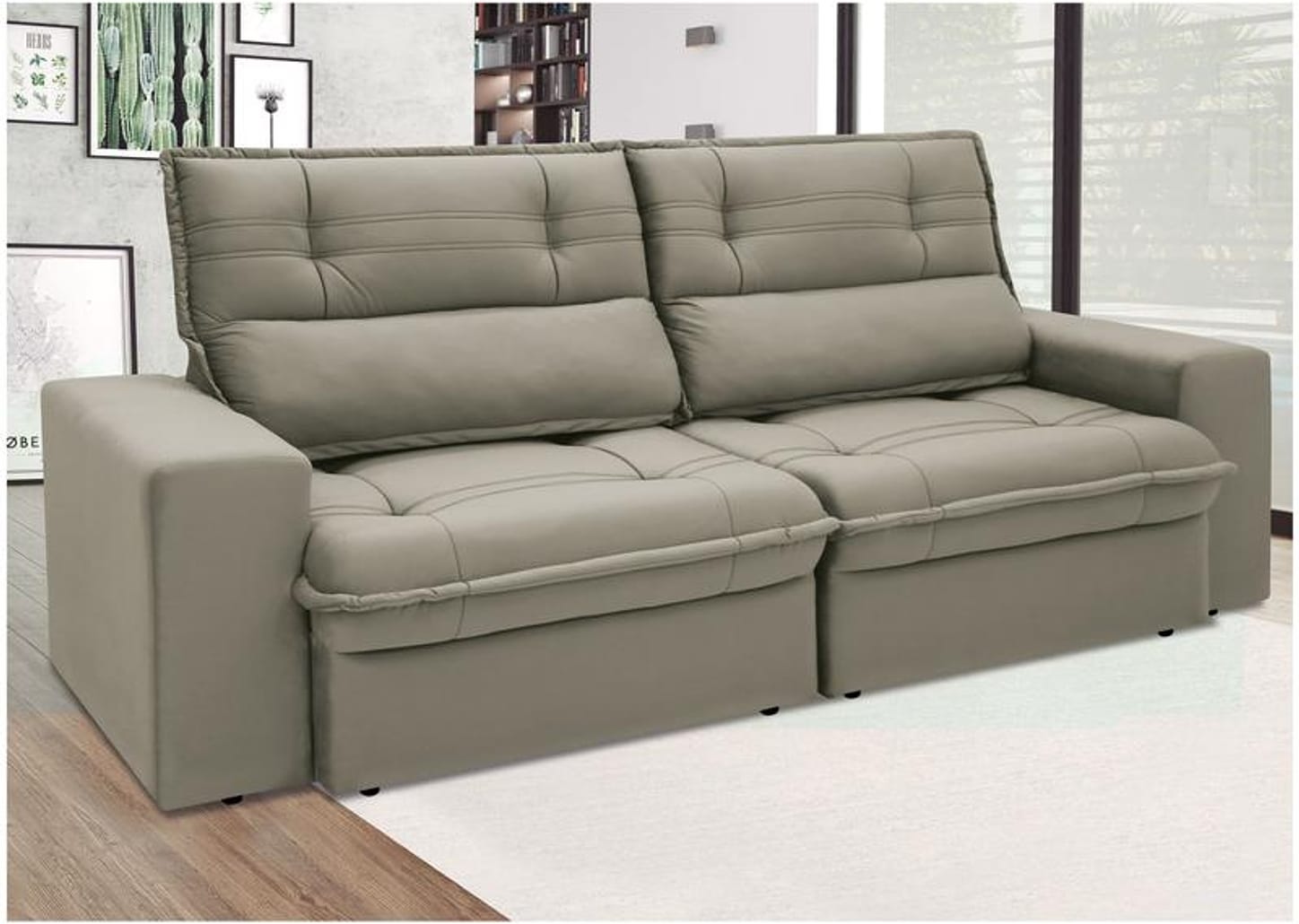 Sofá 4 Lugares Retrátil Reclinável Suede Palatino Linoforte