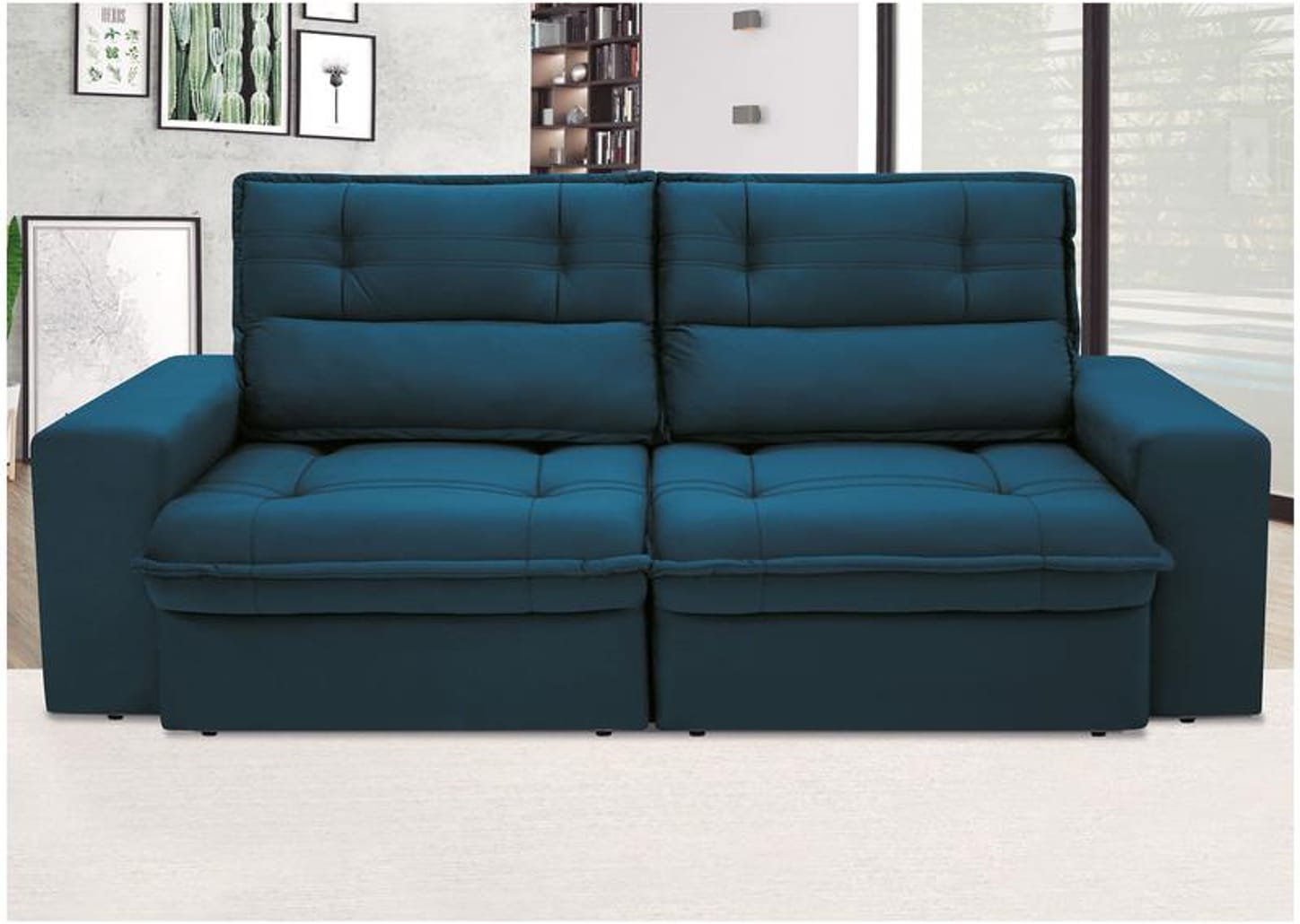 Sofá 4 Lugares Retrátil Reclinável Suede Palatino Linoforte