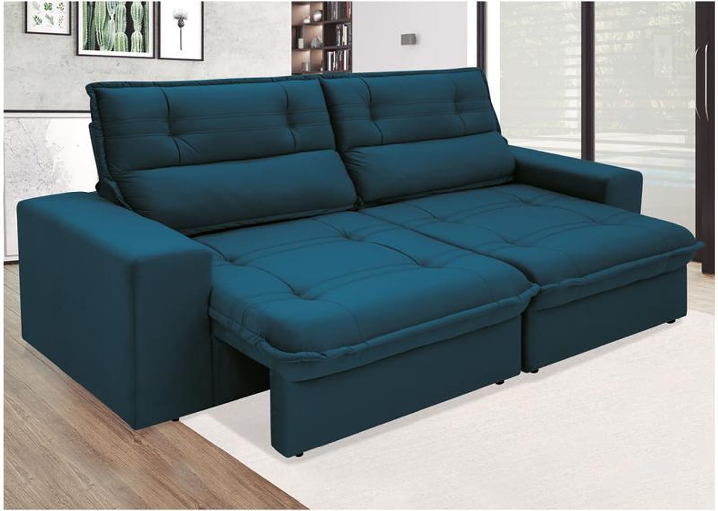 Sofá 4 Lugares Retrátil Reclinável Suede Palatino Linoforte