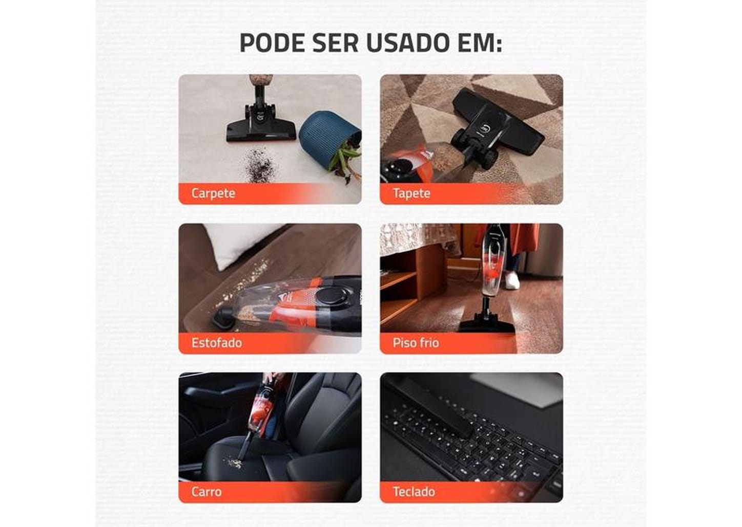 Aspirador de Pó 2 em 1 Mondial 1500W Turbo Cycle AP-40-B Preto e Laranja