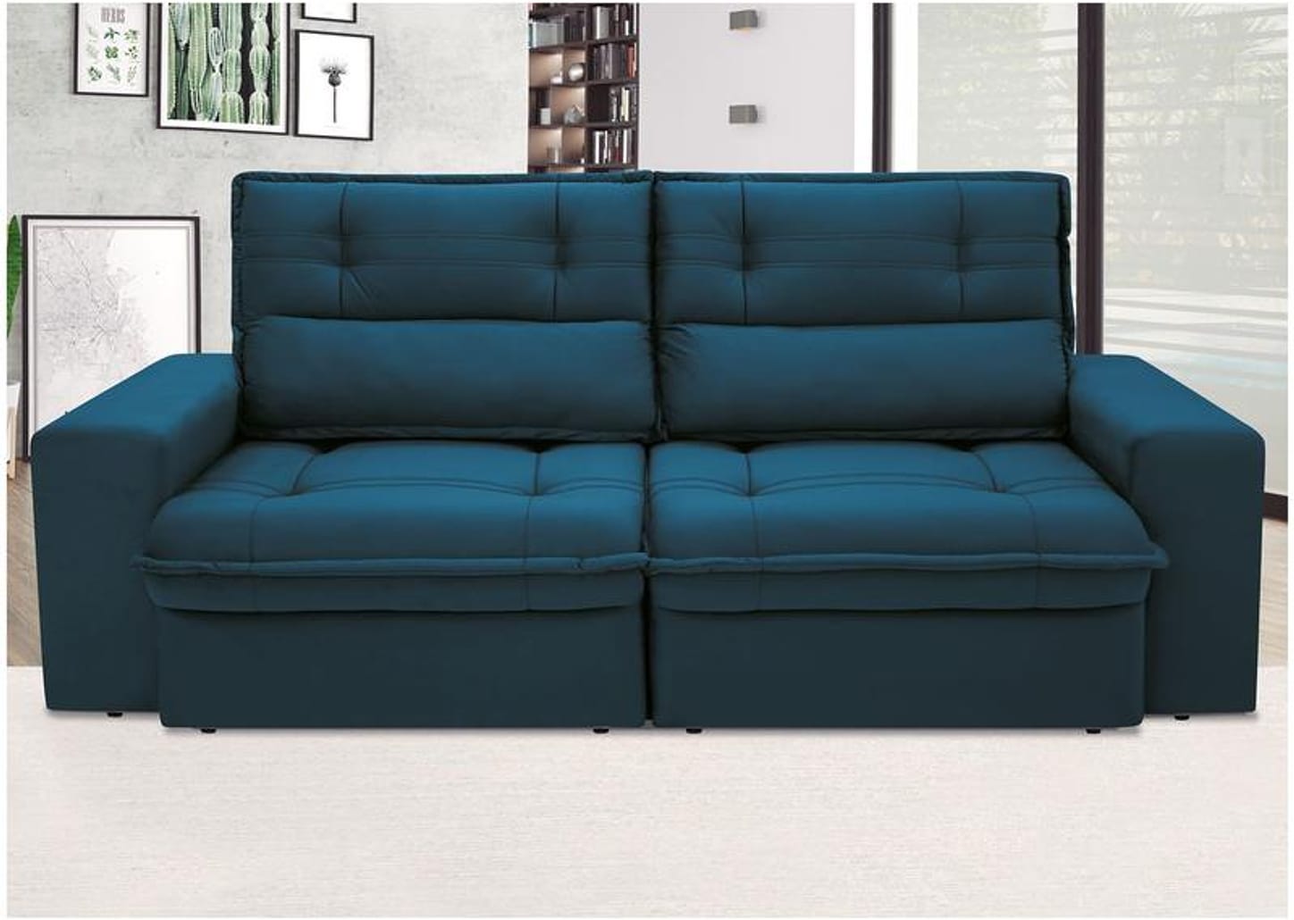 Sofá 3 Lugares Retrátil Reclinável Suede Palatino Linoforte