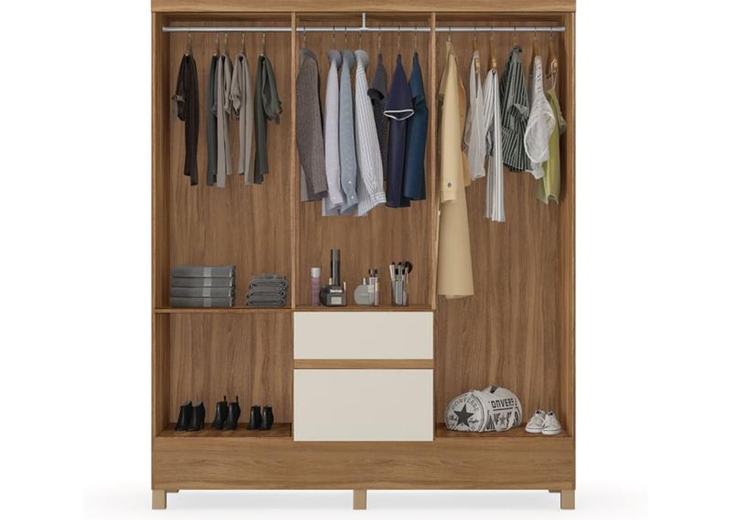 Guarda-roupa Casal 2 Gavetas 6 Portas Demóbile Flash II