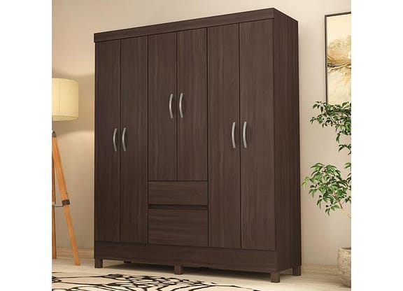 Guarda-roupa Casal 2 Gavetas 6 Portas Demóbile Flash II