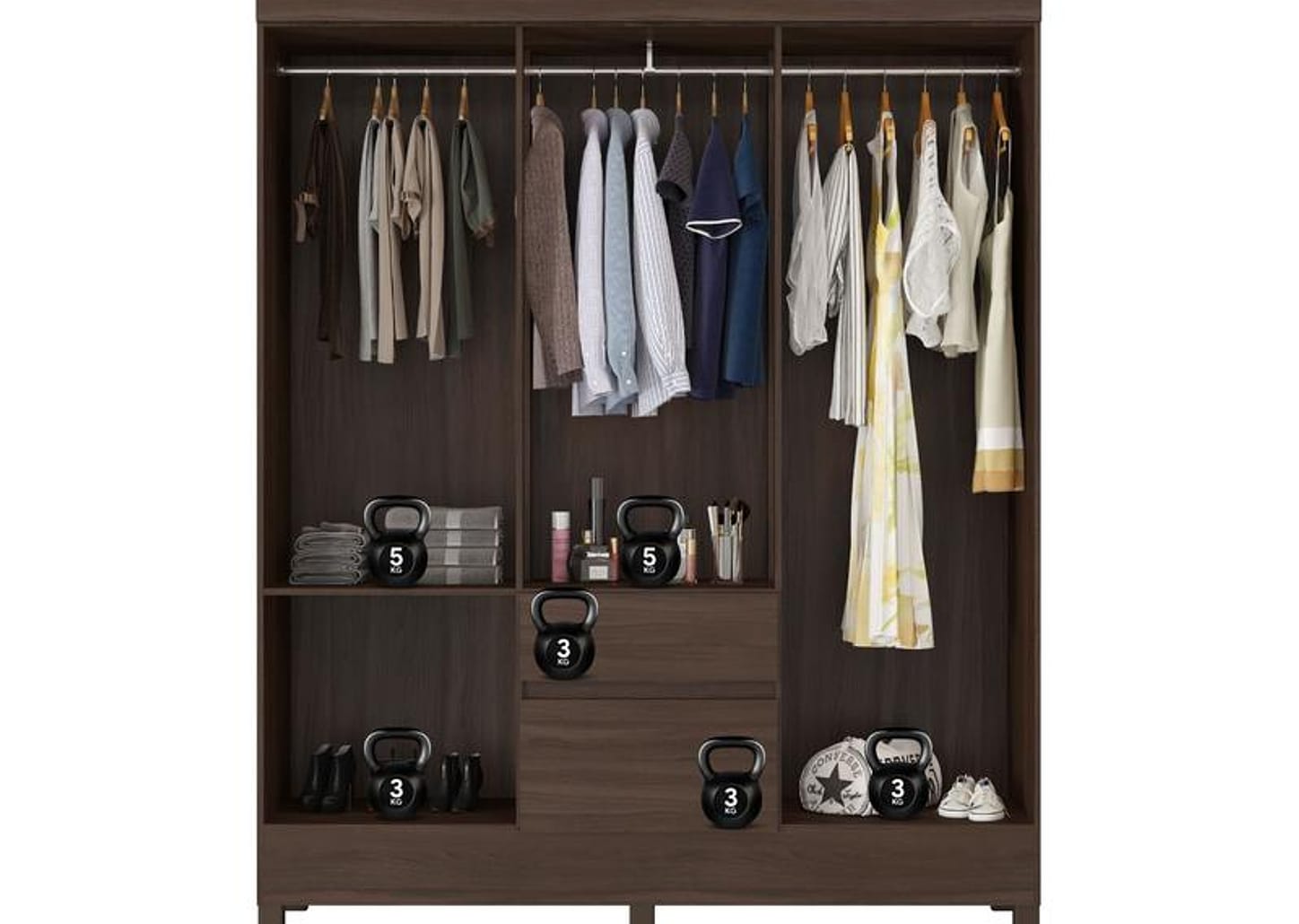 Guarda-roupa Casal 2 Gavetas 6 Portas Demóbile Flash II