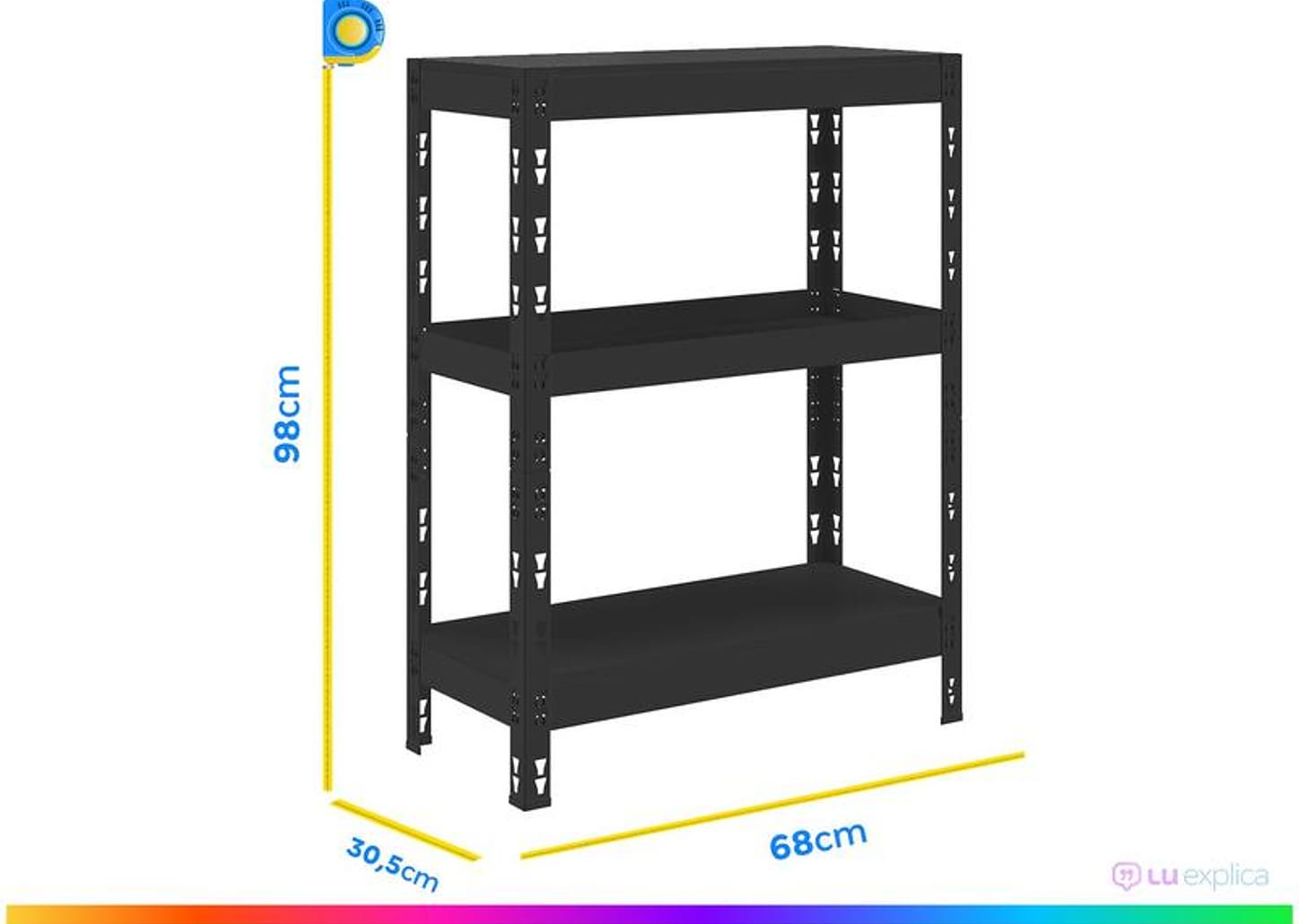Estante Multiuso 3 Prateleiras Multivisão Stronger