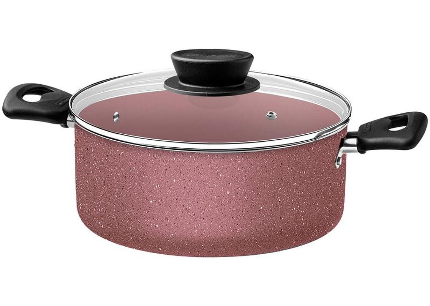 Jogo de Panelas Tramontina de Alumínio Rosa 7 Peças Linz