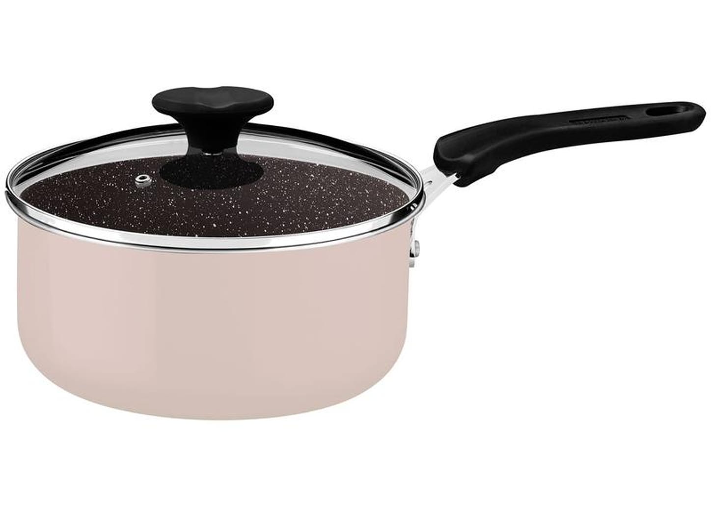 Panela Tramontina Antiaderente de Alumínio Rosa Trufado 16cm 1,35L Tunis