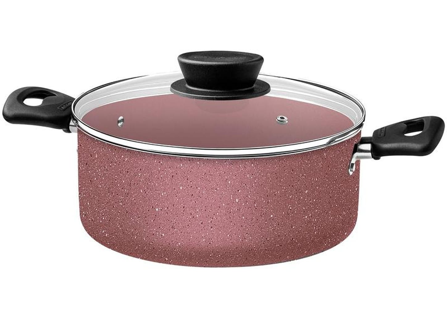 Jogo de Panelas Tramontina de Alumínio Rosa 7 Peças Linz