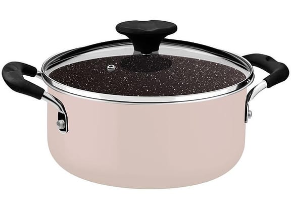 Caçarola Tramontina de Alumínio 24cm 4,8L Rosa Trufado Tunis