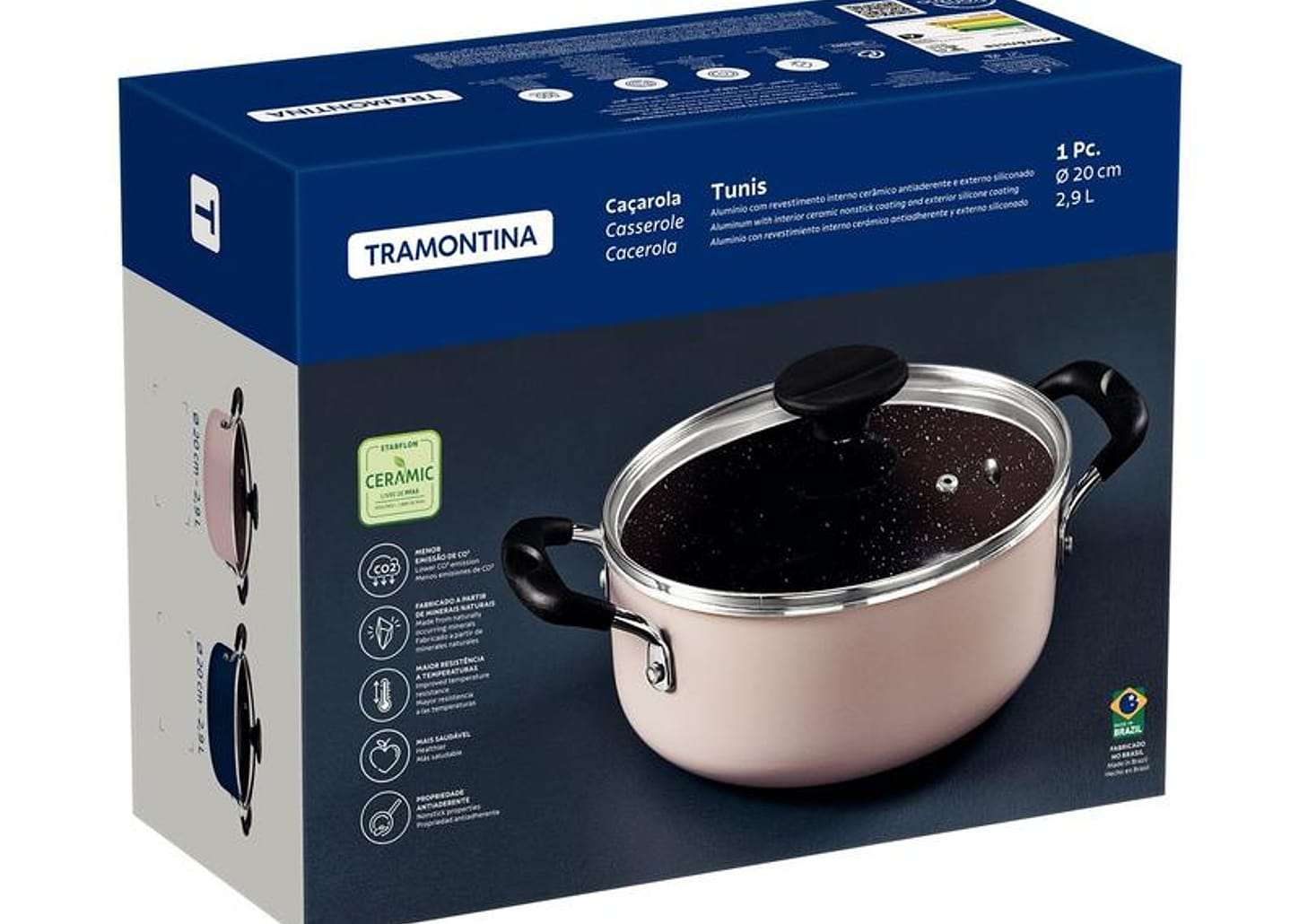 Caçarola Tramontina de Alumínio 20cm 2,9L Azul MediterrâneoTunis