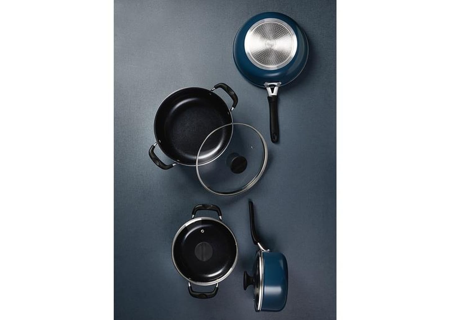 Jogo de Panelas Tramontina de Alumínio Azul Mediterrâneo 4 Peças Tunis