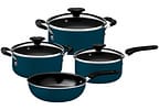 Jogo de Panelas Tramontina de Alumínio Azul Mediterrâneo 4 Peças Tunis
