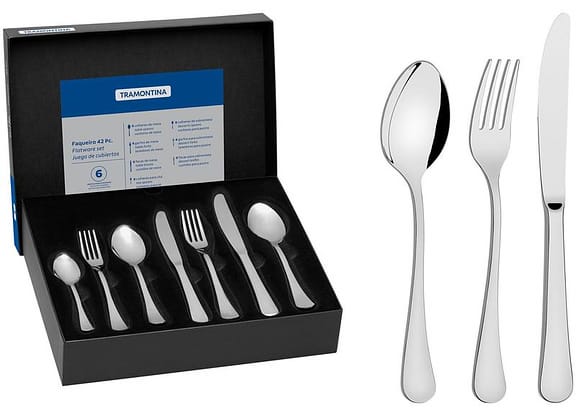 Faqueiro Tramontina Inox 42 Peças para Sobremesa Zurique