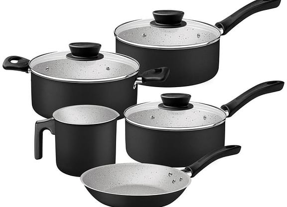 Jogo de Panelas Tramontina de Alumínio Preta 5 Peças Linz