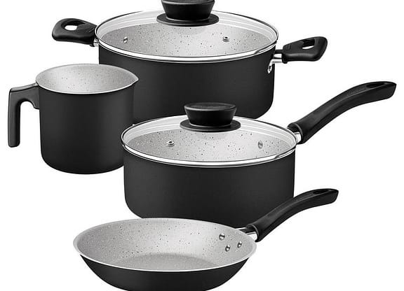 Jogo de Panelas Tramontina de Alumínio Preta 4 Peças Linz