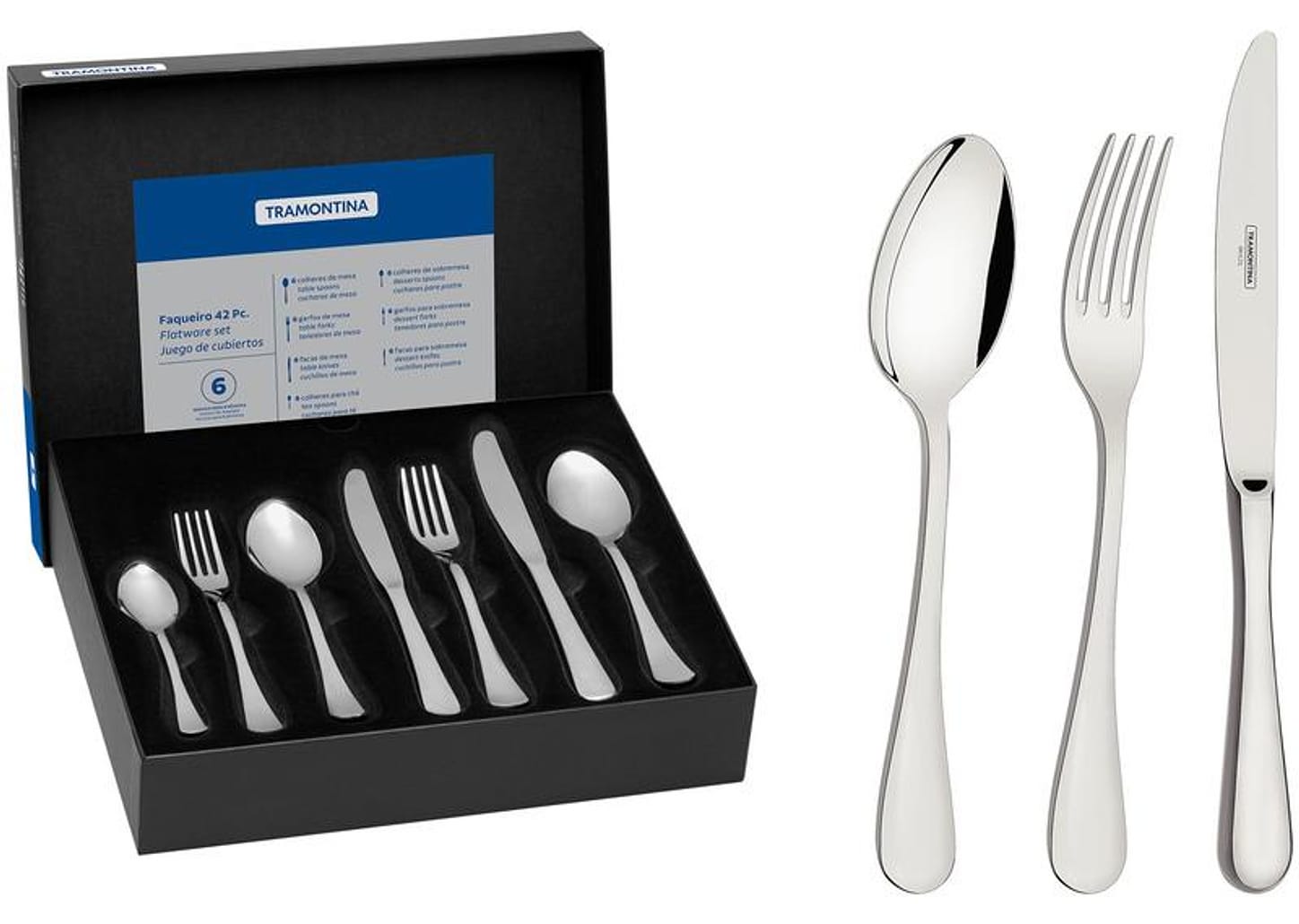 Faqueiro Tramontina Inox 42 Peças para Sobremesa Classic