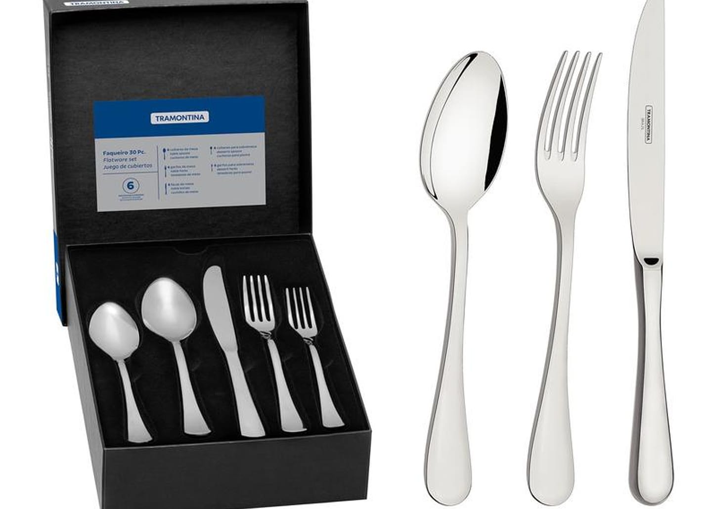 Faqueiro Tramontina Inox 30 Peças para Sobremesa Classic