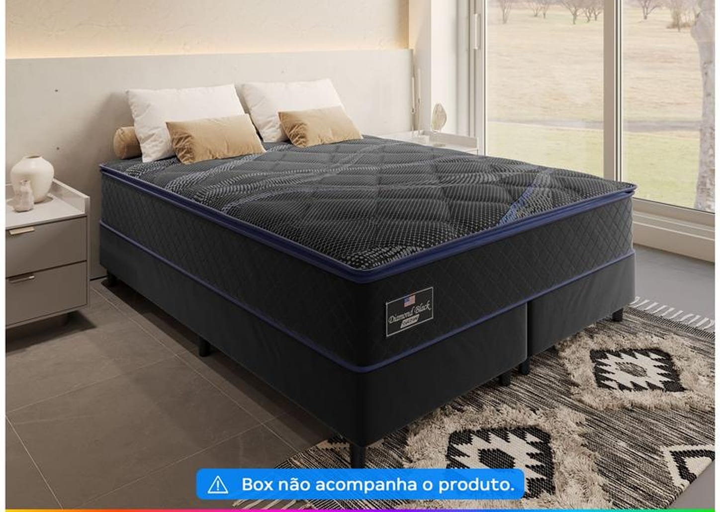 Colchão Queen Gazin de Molas Ensacadas 32x158x198cm Diamond Black