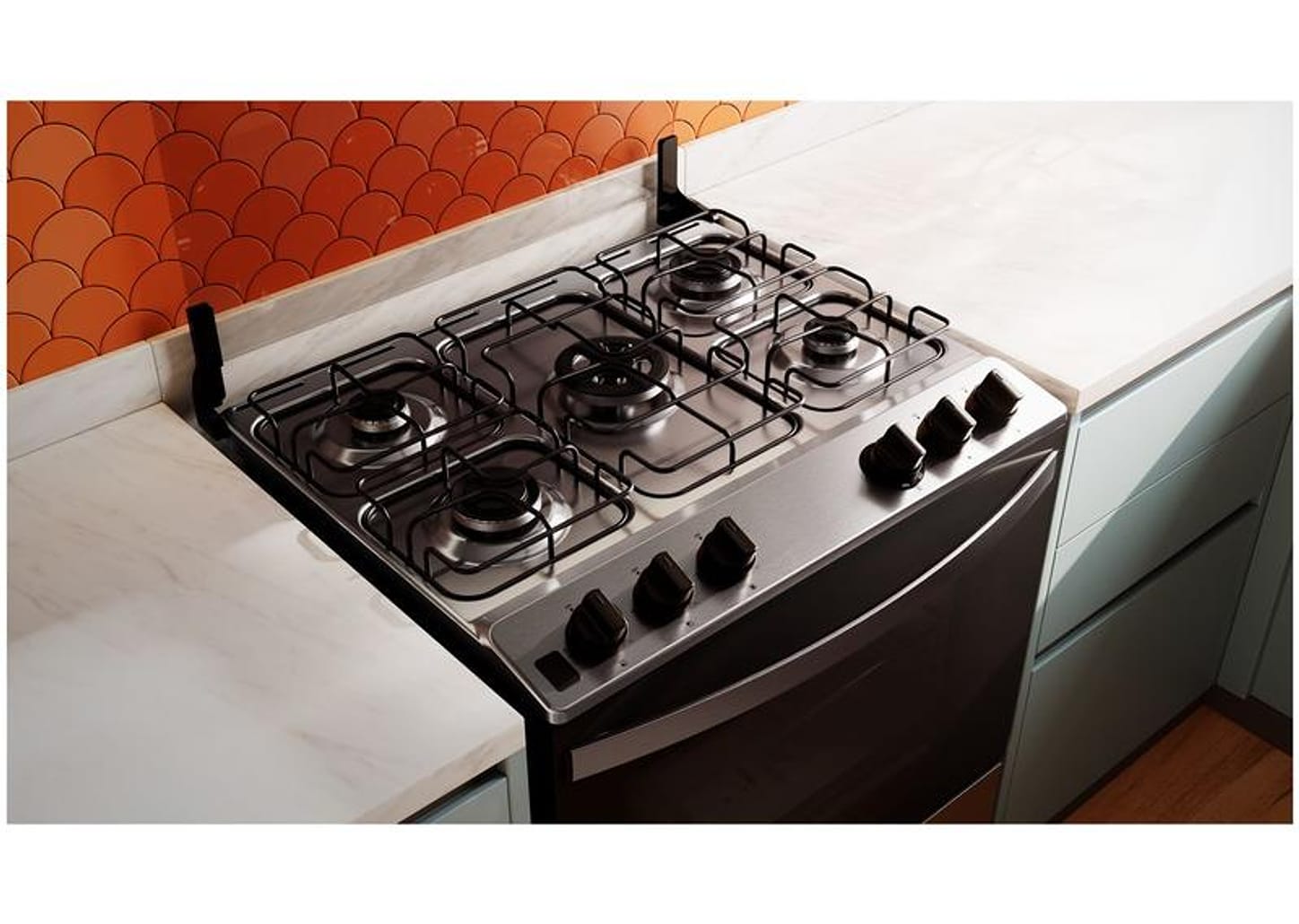 Fogão 5 Bocas Brastemp Cinza e Preto BFS5GDR