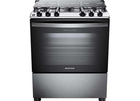 Fogão 5 Bocas Brastemp Cinza e Preto BFS5GDR