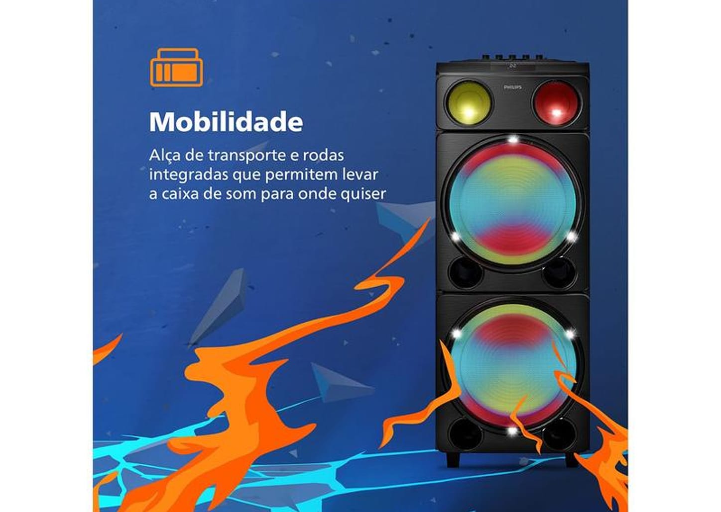 Caixa de Som Torre Philips TAX5509/78 Party Speaker 2400W