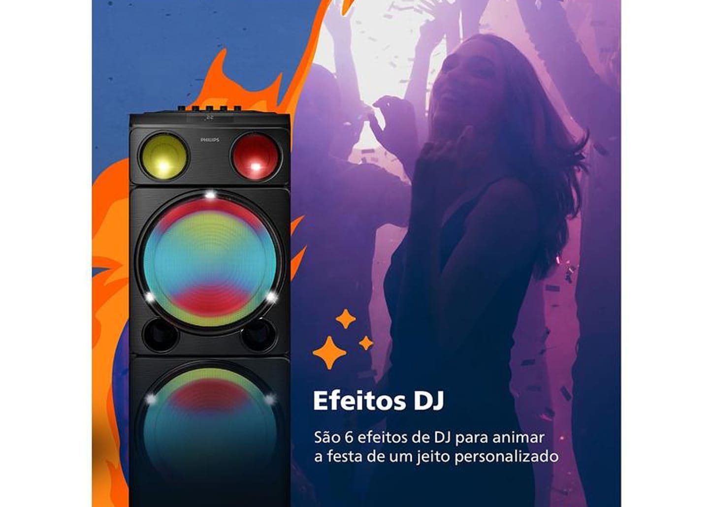 Caixa de Som Torre Philips TAX5509/78 Party Speaker 2400W