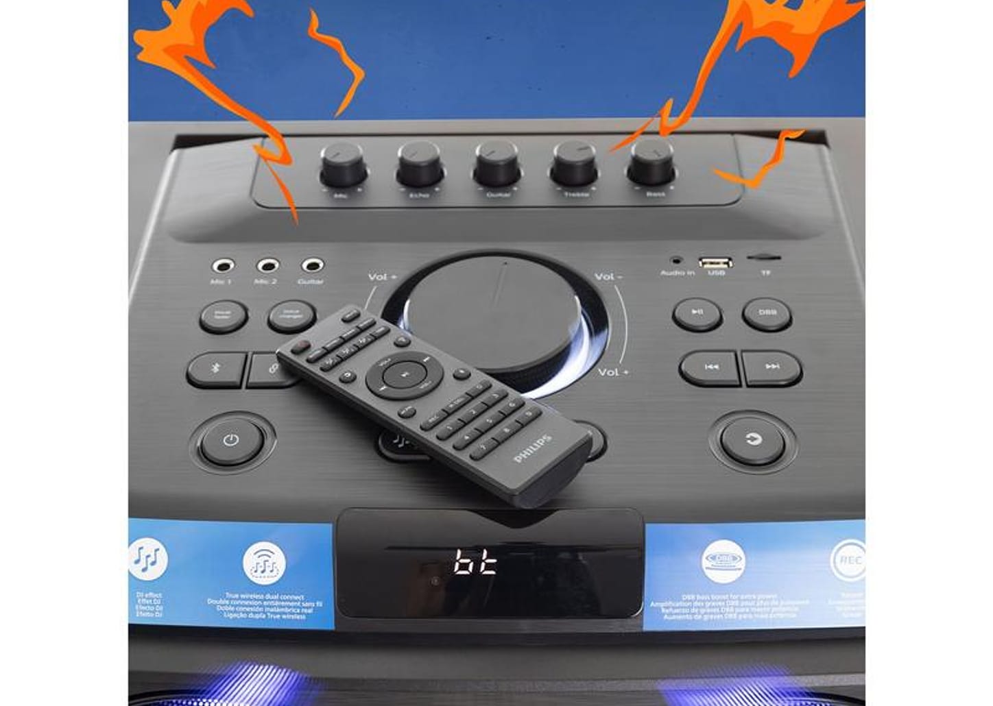 Caixa de Som Torre Philips TAX5509/78 Party Speaker 2400W