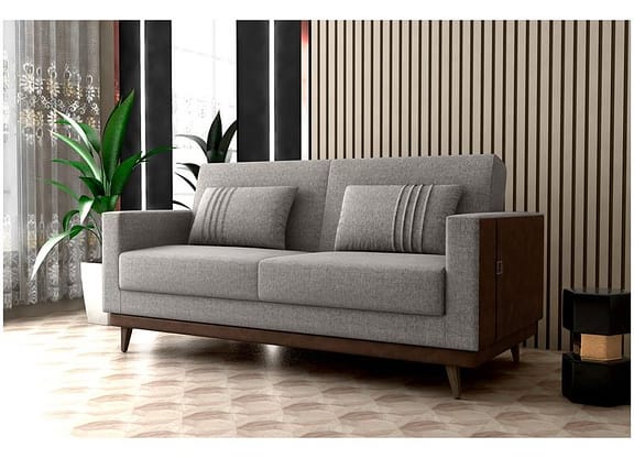 Sofá-cama 3 Lugares Casal Reclinável Facto e Linho Matrix Esther